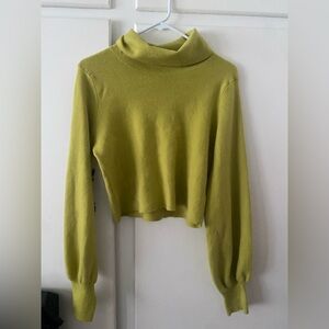 Forever 21 Chartreuse Cowl Neck Sweater